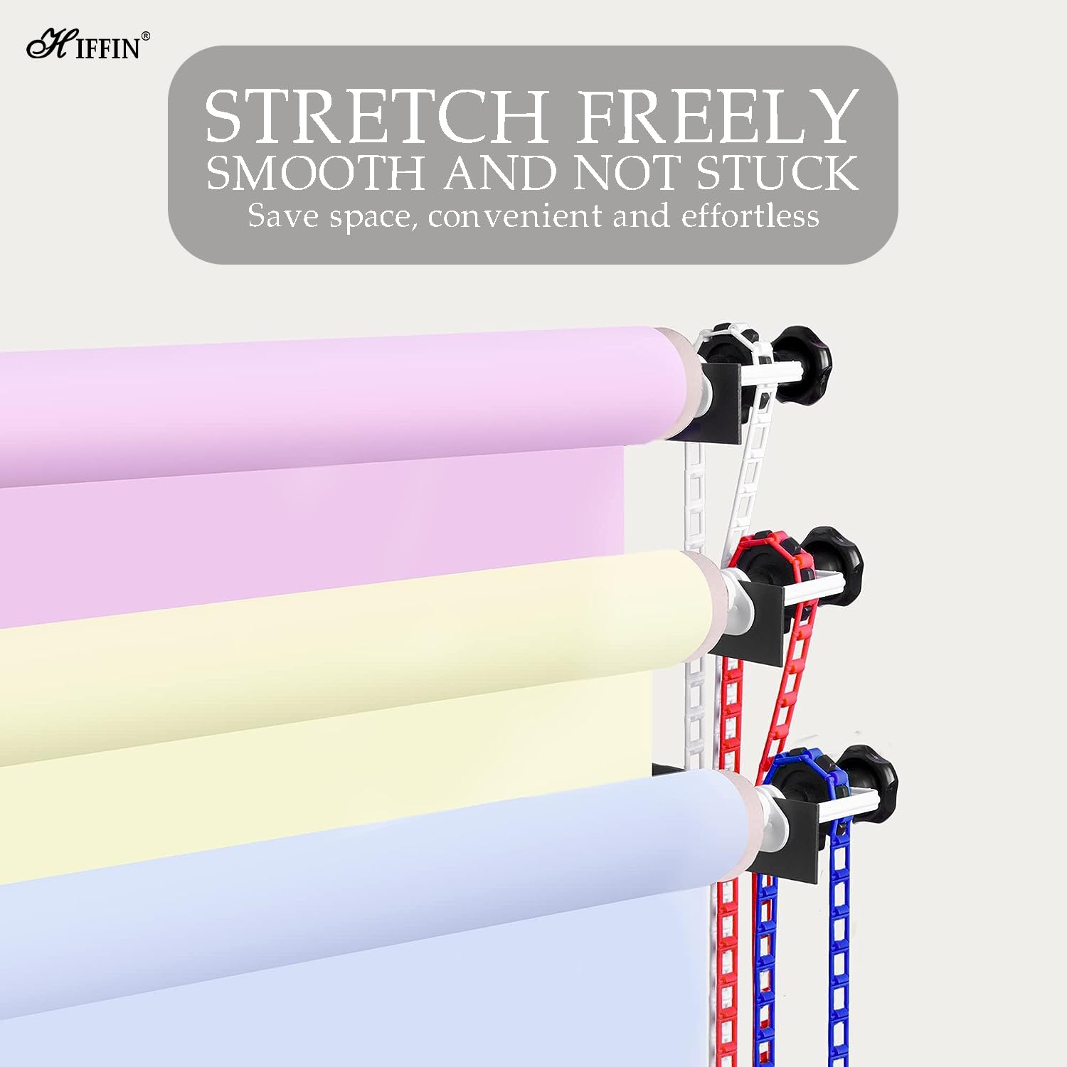 HIFFIN Photography 3 Roller Backdrop Stand & Wall Mount, Manual Background Roller Support System with 2 Tri-fold Hooks, 6 Expand Bars, and 3 Chains for Conveniently Holding 3 Backdrops HIFFIN Photography 3 Roller Backdrop Stand & Wall Mount, Manual Background Roller Support System with 2 Tri-fold Hooks, 6 Expand Bars, and 3 Chains for Conveniently Holding 3 Backdrops